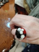 Pierścień Vintage retro z żywicy epo 