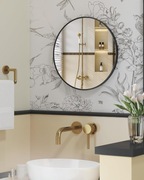 Lustro ścienne OKRĄGŁE rama metalowa czarne 50 x 50 cm loftowe klasyczne 