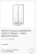 ARTECO kabina 80X80X190 SZKŁO TRANS. + TAKO BRODZIK 80X16
