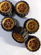 Lego koło 56x26 55976 opona balon 56145 złota felga