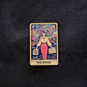 pin przypinka broszka - ADHD - stylizowane na kartę Tarrota