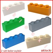 LEGO 3010 KLOCEK 1x4 biały pomarańczowy niebieski zielony ciemny szary Tan