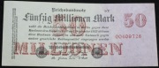 " Ros.47c  ( 8cyfr  T ) 50 Mio.Mark 1923 stan 1- (AU)    za 18,,99 zl "