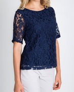 GRANATOWA KORONKOWA BLUZKA QUIOSQUE rozm M / 38 (A066)