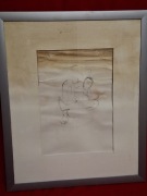 Rama metalowa z ołówkowym rysunkiem nieznanego artysty z Niemiec.