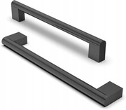 Uchwyt meblowy 192mm odstęp miedzy otworami czarny ze stali nierdzewnej