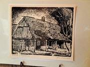 UNIKAT oryginał sygnowana grafika Henryk CZAMAN 1907 "Zajazd w Prądocinie"