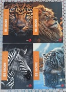 4x zeszyt A4 pojedyncza gruba linia Be More Wild / Animals zwierzęta 