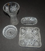 Wazon popielniczka mała patera miska kryształ prl