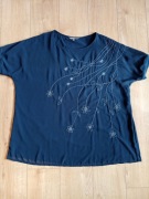 Bluzka, tunika Ulla Popken 54 krótki rękaw, granat