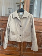 H&M nowa krótka kurtka trencz jednorzędowa beżowa