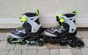 Rolki Oxelo FIT 3 JR Grey/Yellow – regulowane (29–32) z OCHRANIACZAMI
