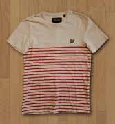 Lyle & Scott Koszulka T-Shirt M Kremowa W Czerwone Paski Marynarska