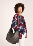 Diverse Miękka torba typu worek na ramię z zapięciem w kolorze grafitowym