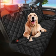 Waterproof Dog Car Seat Cover - Hammock Style, Black