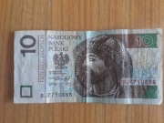 Banknot 10 złotych z serią 666