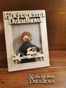 Drewniana ramka 3d na Dzień Dziadka, hand made 