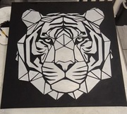 „Obraz geometryczny TYGRYS 40x40 cm  ręcznie wykonany, dekoracja loft/biuro