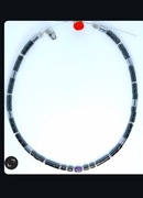 NASZYJNIK MODERN STAL SZLACHETNA 316L KAMIEŃ AMETYST HEMATYT POCISKI MĘSKI