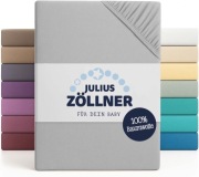 Julius Zöllner Prześcieradło z Gumką Jasnoszare/60x120cm/70x140cm 2 Sztuki