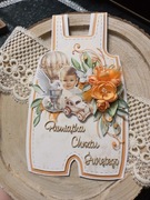 Kartka okolicznościowa handmade na chrzest, pamiątka chrztu świętego