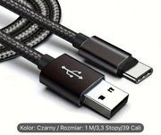 Kabel USB typ C - 1m czarny