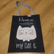 DOM JEST TAM GDZIE MÓJ KOT nowa torba zakupowa -rękodzieło handmade
