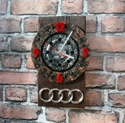 Zegar z tarczy sprzęgła patyna dla fana Audi Emblemat