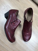 Skórzane bordowe botki na obcasie Gabor 5,5