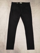 Czarne spodnie jeansowe jeansy Topman Stretch Skinny 34R jak nowe
