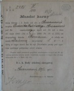 Chrzanów 1901 Mandat karny nieposyłanie dziecka do szkoły