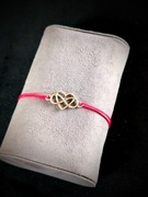 SREBRNA BRANSOLETKA SZNURKOWA Serce Nieskończoność