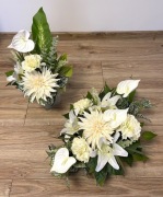 Komplet Nagrobny STROIK WIĄZANKA DALIA kompozycja kwiatowa Stroik grób