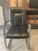 Fotel - skóra/chrom