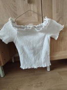 Biała damska bluzka typu crop top marki H&M  M