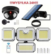 MOCNA LAMPA SOLARNA LED CZUJNIK RUCHU I ZMIERZCHU + GRATIS ATRAPA KAMERY