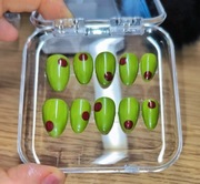 Zestaw Press On Nails Rękodzieło - Zielone oliwki. Rozmiar M