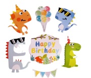 Topper DINOZAURY 7szt na tort urodzinowy