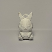 Brelok 3D królik low-poly z PLA+ – biały brelok drukowany 3D handmade