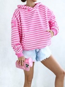 BLUZA DRESOWA OVERSIZE PASTELE PASKI WIOSNA 2026