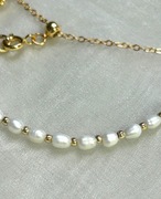 Bransoletka Perły naturalne Łańcuszek Złocenie 18K