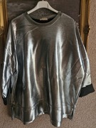 Bluza damska srebrna/czarna metaliczna model over size