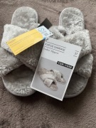 Kapcie damskie z futerkiem szare