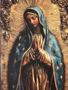 Ikona Obraz na desce Matka Boska modląca się.Obraz na drewnie. Maryja Panna