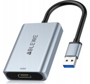Adapter USB do HDMI ABLEWE, ulepszony aluminiowy konwerter audio-wideo