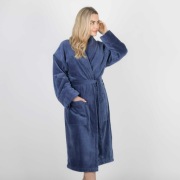 Szlafrok luksusowy Soft Velour. 100% bawełna. Rozmiar L, Granatowy