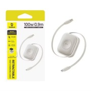 Nowy kabel Baseus 100W z ładowarką do zegarka Apple Watch 0.9m, beżowy
