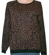 Brązowy Sweterek w panterkę Greenpoint (S) 36