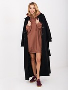 Jasnobrązowa dresowa sukienka z gumką na dole