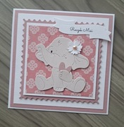 Personalizowana kartka dla dziewczynki na roczek, narodziny dziecka